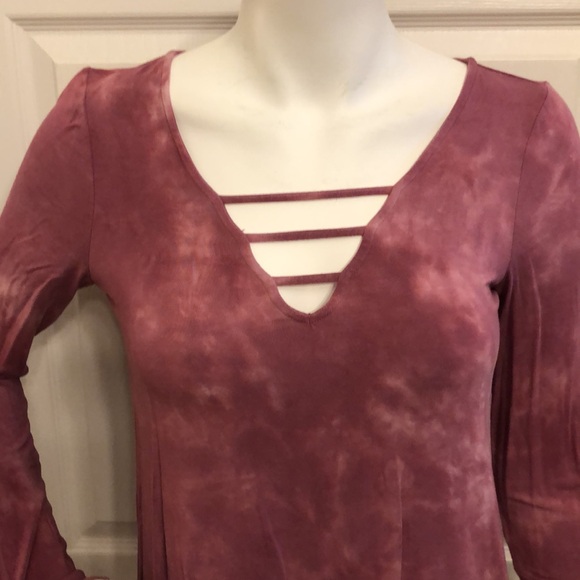 American Eagle Soft & Sexy tie dye pullover long sleeve hippie boho SZ M flare - Picture 2 of 11